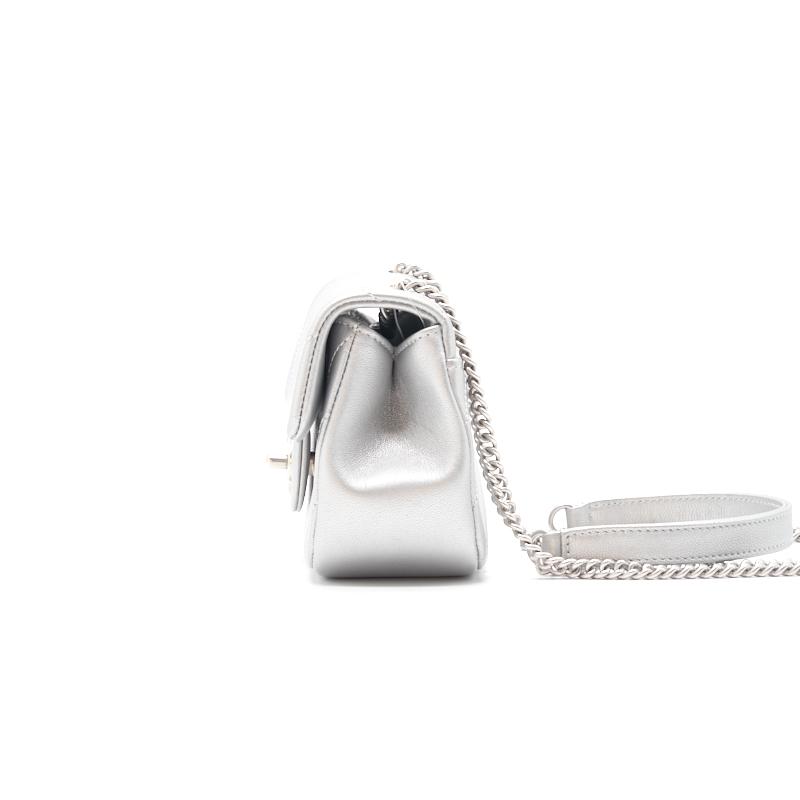Chanel Square Mini Flap Silver Shoulder Bag