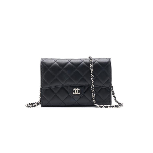 Chanel Mini Lambskin WOC Black SHW Crossbody