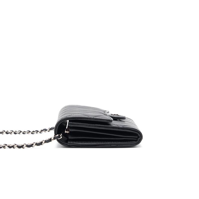 Chanel Mini Lambskin WOC Black SHW Crossbody