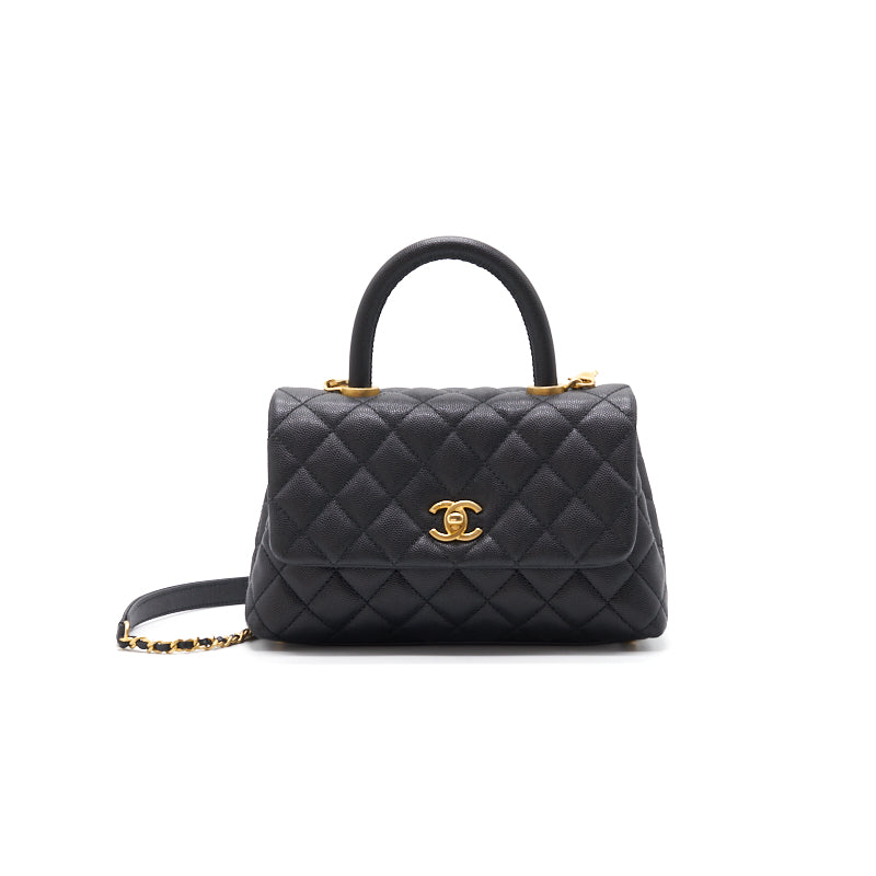 Chanel Caviar Quilted Mini Coco Handle Flap Black with GHW Shoulder Bag