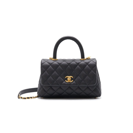 Chanel Caviar Quilted Mini Coco Handle Flap Black with GHW Shoulder Bag