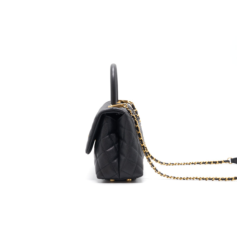 Chanel Caviar Quilted Mini Coco Handle Flap Black with GHW Shoulder Bag