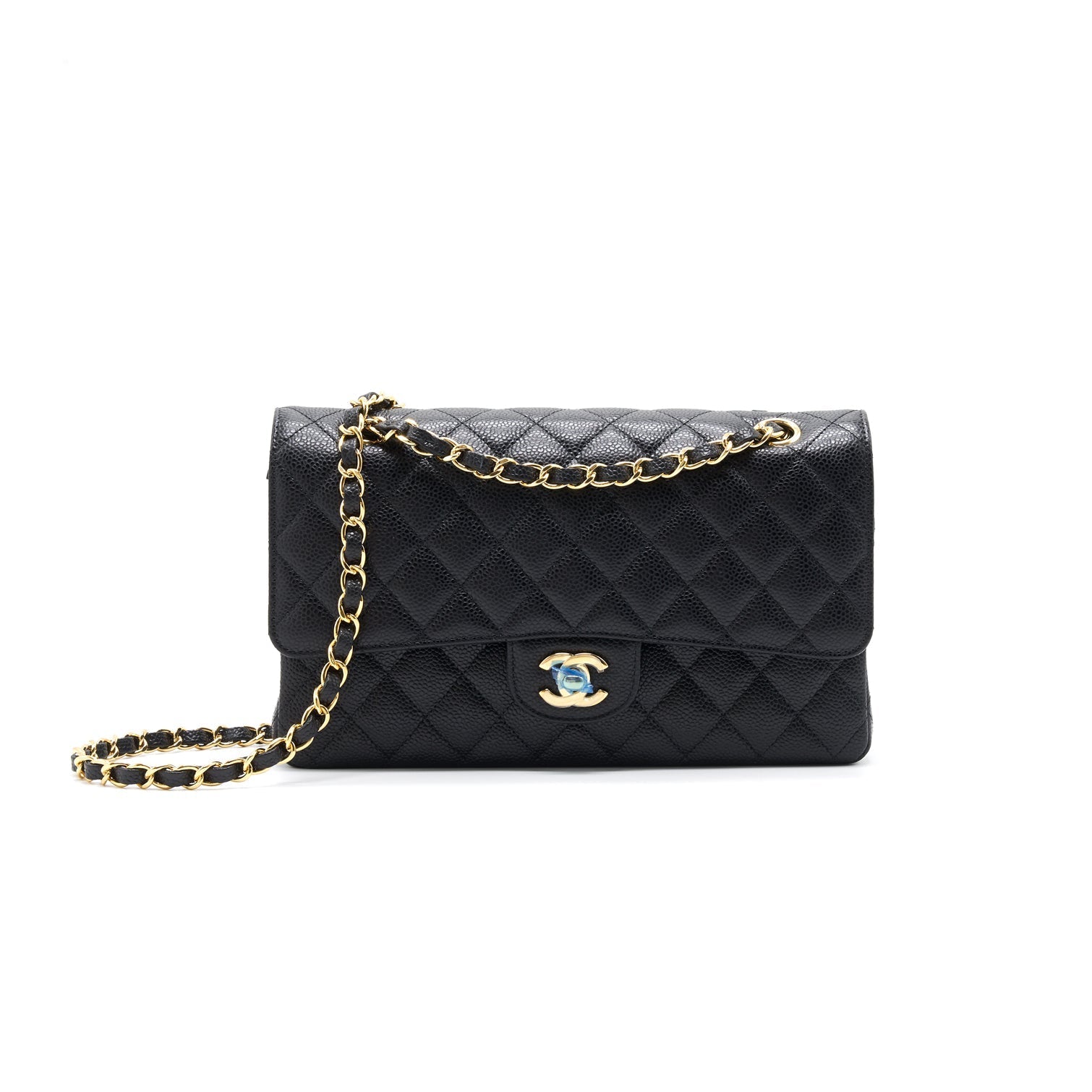 Chanel Medium 25cm Classical Double Flap Caviar Black GHW Shoulder Bag