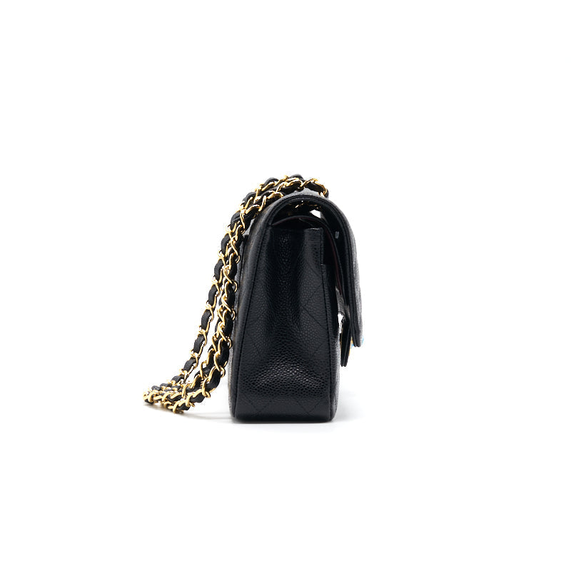 Chanel Medium 25cm Classical Double Flap Caviar Black GHW Shoulder Bag