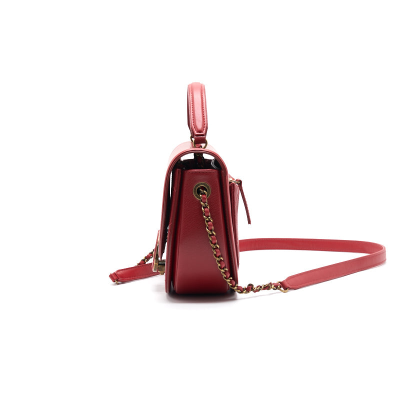 Chanel Shiny Calfskin Goatskin Quilted Small Coco Curve Messenger Flap Shoulder Bag