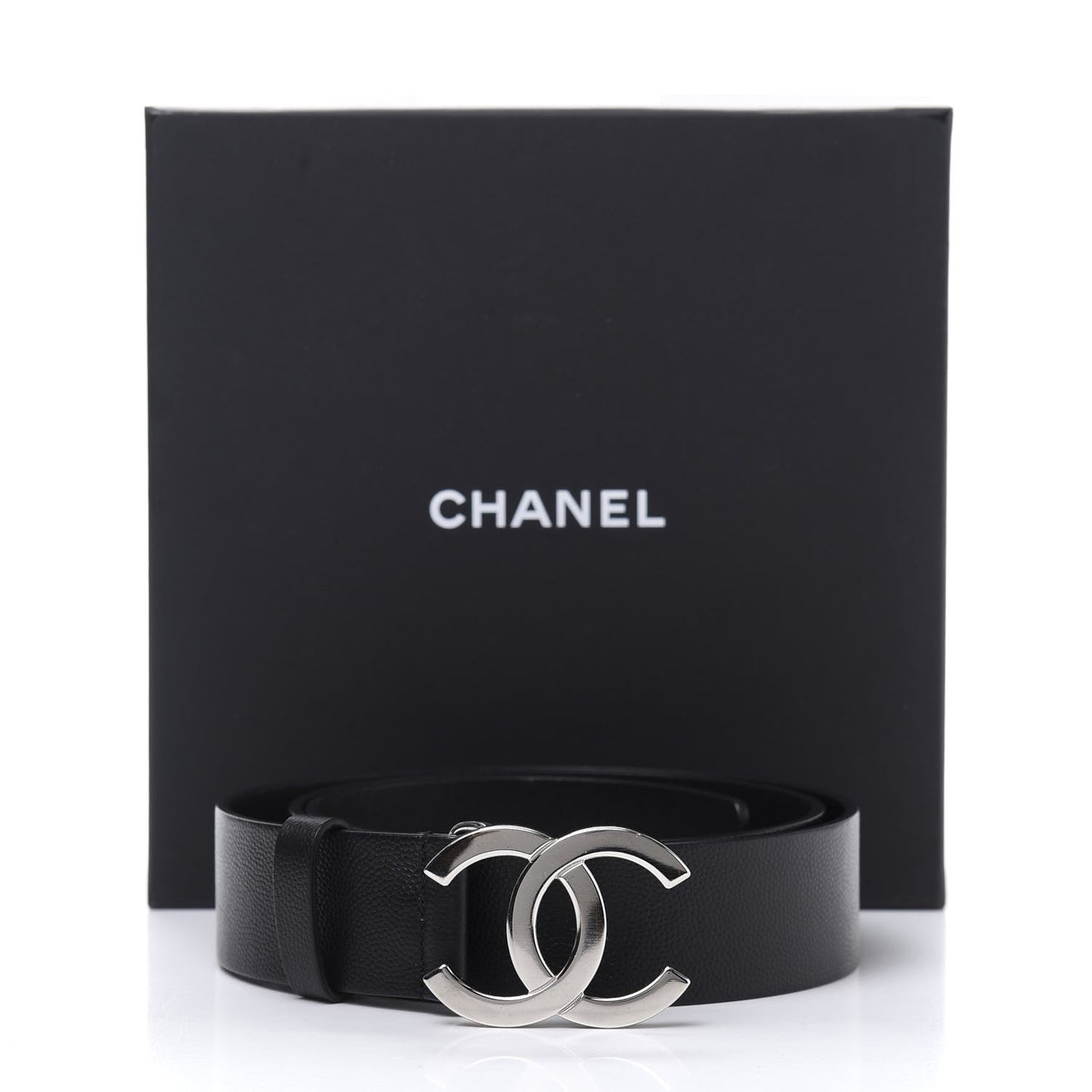 CHANEL CC CALFSKIN LEATHER BELT