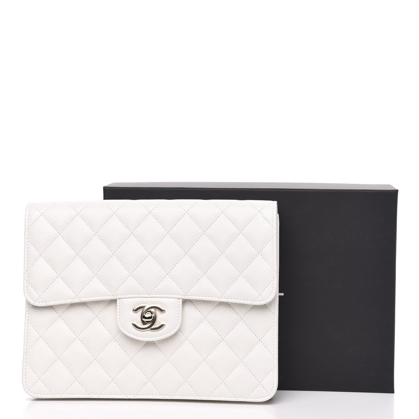 CHANEL CAVIAR QUILTED SQUARE FLAP CLUTCH BAG Classic Flap