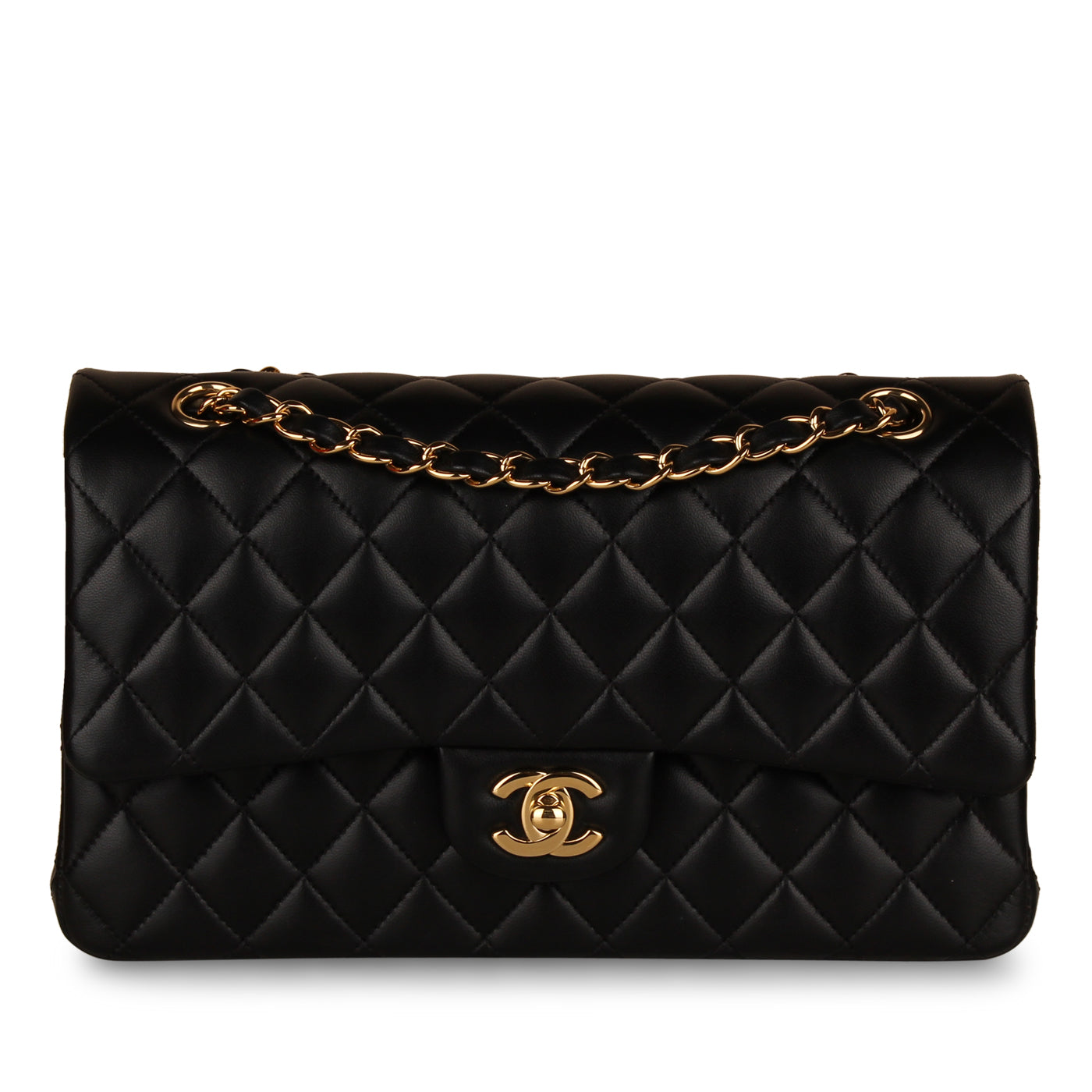 Chanel Classic Flap Bag Medium - Black Lambskin