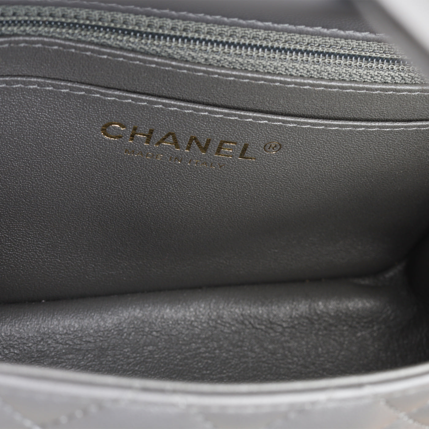 Chanel Mini Square Classic Flap - Grey Lambskin