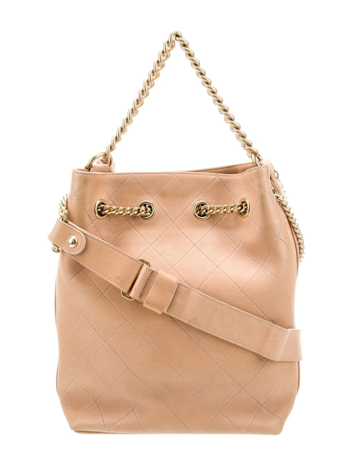 CHANEL ROME ON MY SHOULDER QUILTED CALFSKIN BUCKET BAG