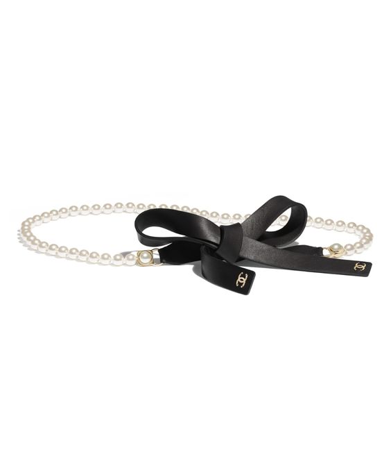 CHANEL CC GLASS PEARLS & LAMBSKIN WAIST BELT Handbag