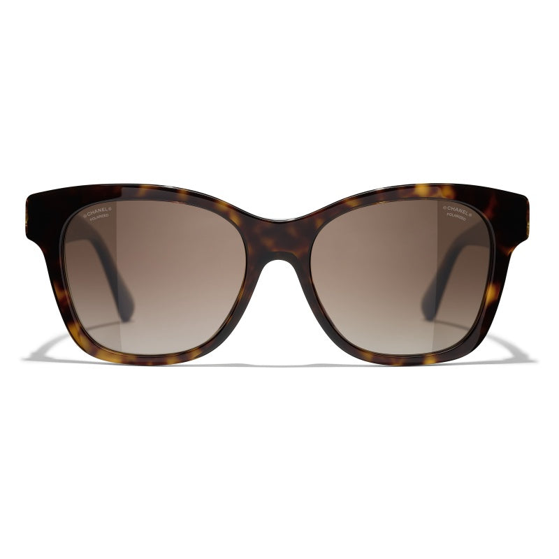 CHANEL CC POLARIZED SUNGLASSES BROWN TORTOISE
