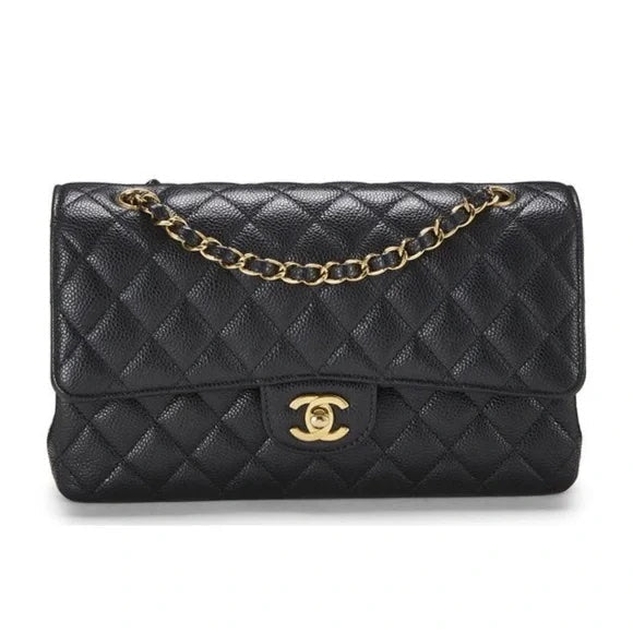 CHANEL QUILTED CAVIAR LEATHER CLASSIC DOUBLE FLAP MEDIUM BAG Classic Flap