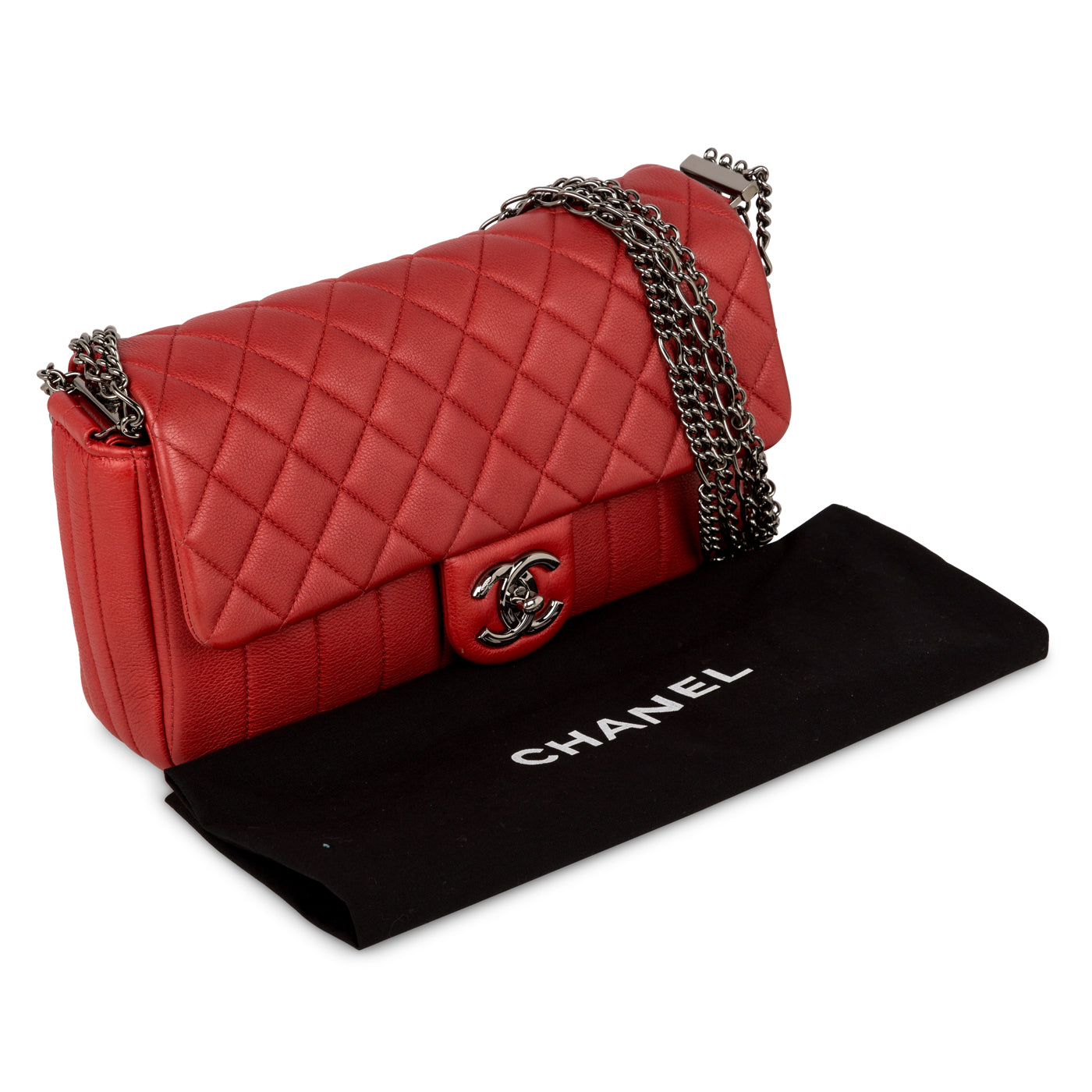Chanel Quilted and Vertical Stitched Seasonal Flap Bag