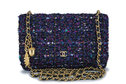 CHANEL TWEED CHARMS WALLET ON CHAIN Crossbody