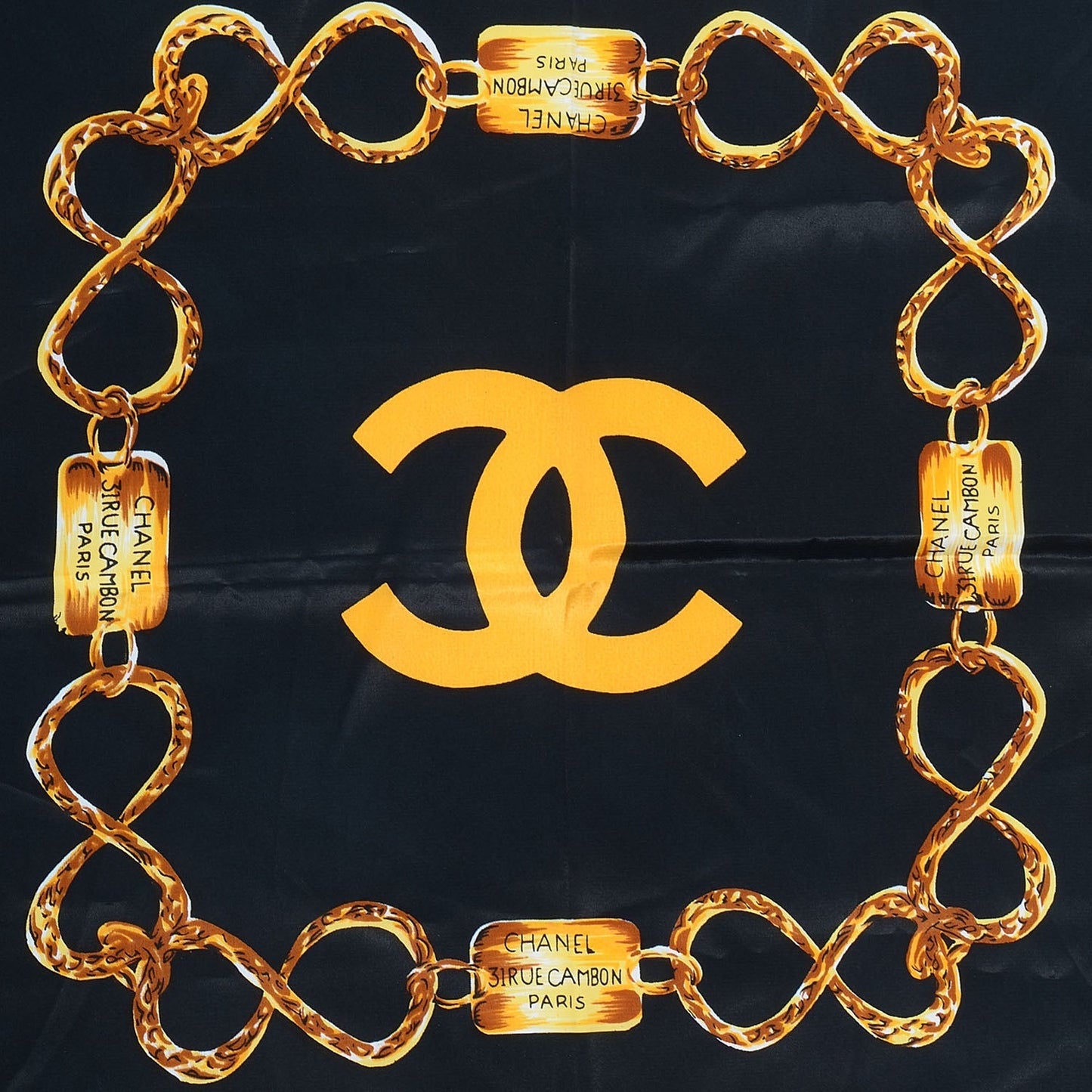 CHANEL PARIS 31 RUE CAMBON CC SILK SCARF