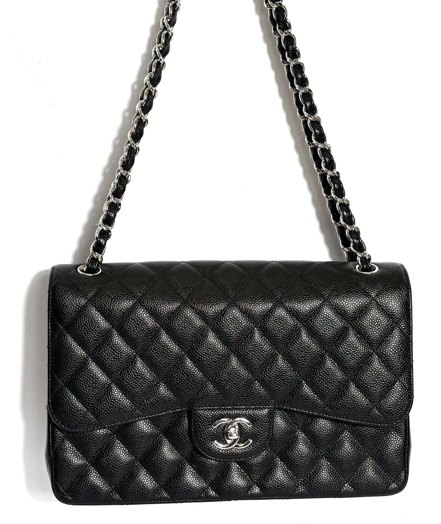 CHANEL CLASSIC CAVIAR QUILTED JUMBO DOUBLE FLAP BAG