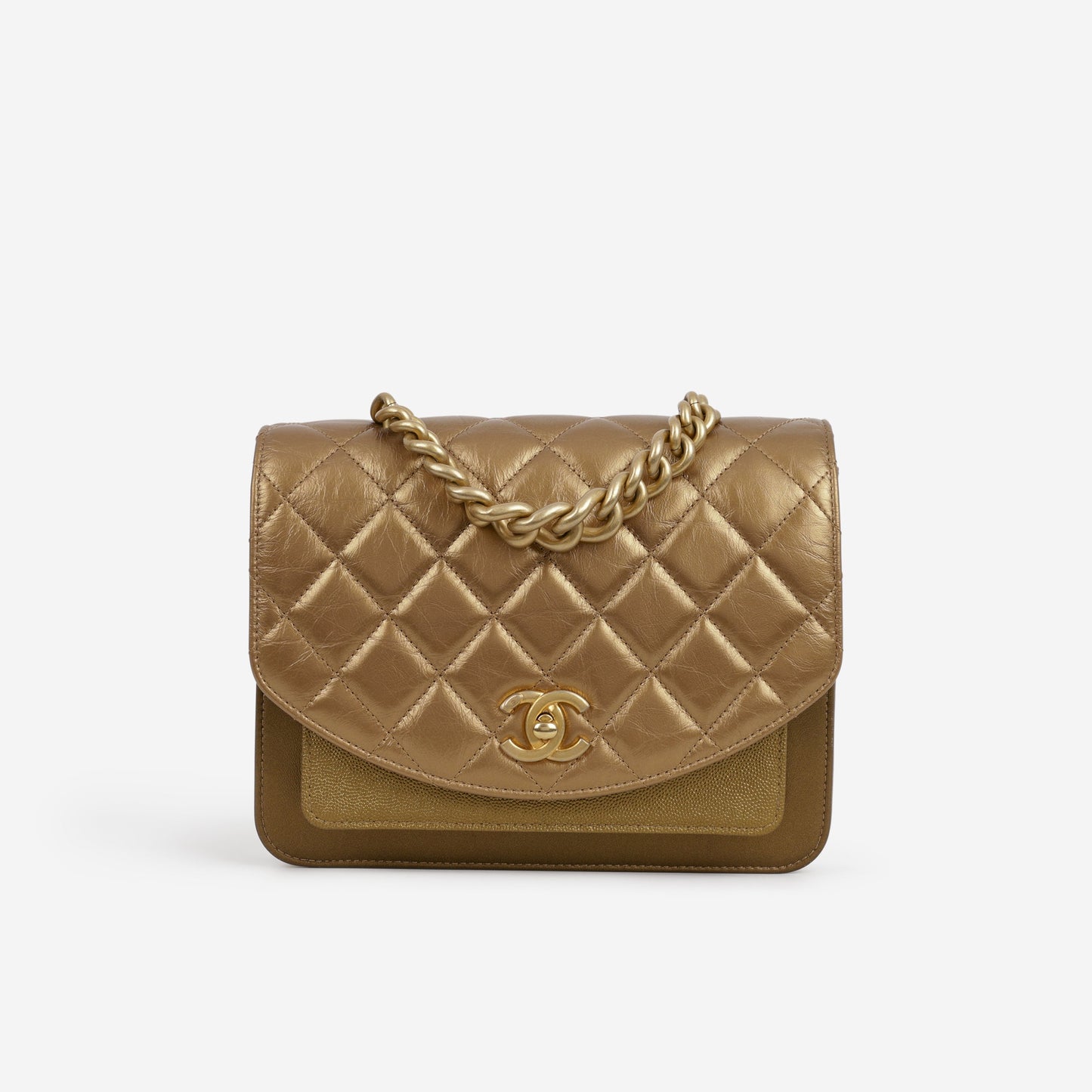 Chanel Chain Handle Flap Bag - Bronze Caviar / Calfskin | Gold Hardware
