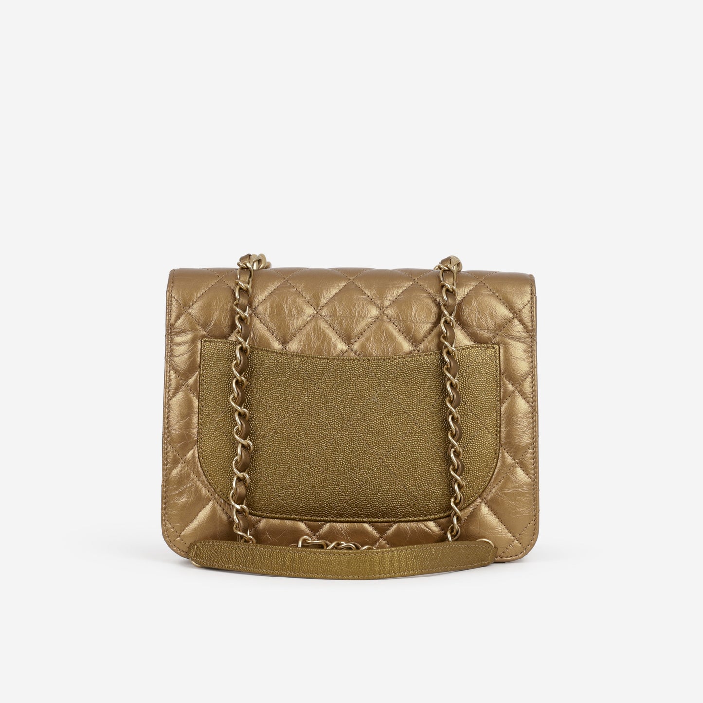 Chanel Chain Handle Flap Bag - Bronze Caviar / Calfskin | Gold Hardware