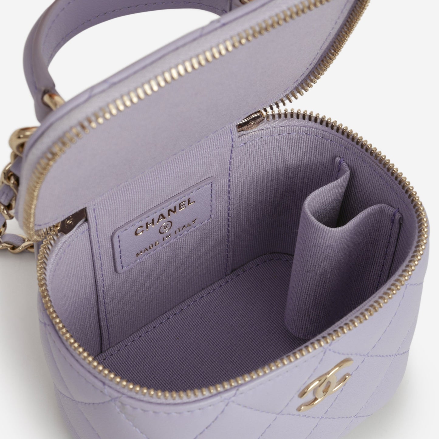 Chanel Mini Top Handle Vanity - Lilac Lambskin | Champagne Gold Hardware