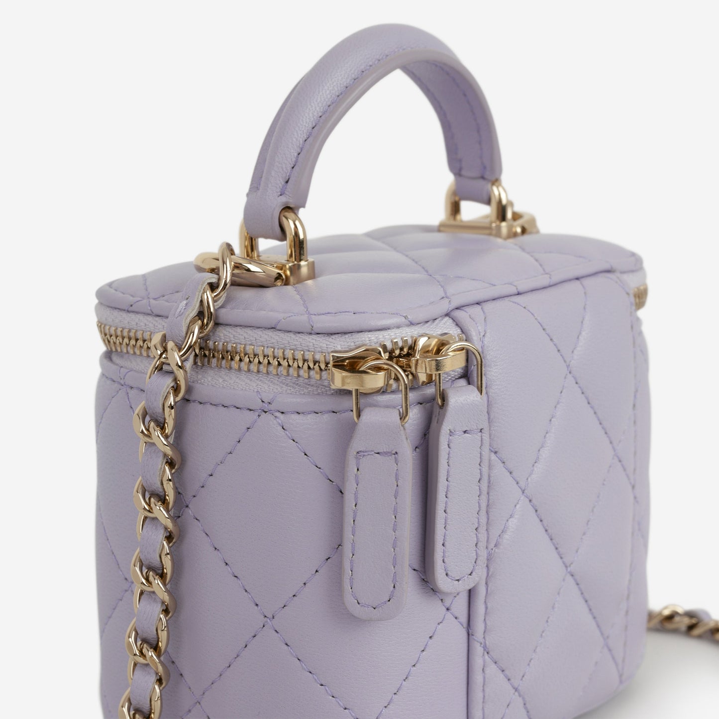 Chanel Mini Top Handle Vanity - Lilac Lambskin | Champagne Gold Hardware