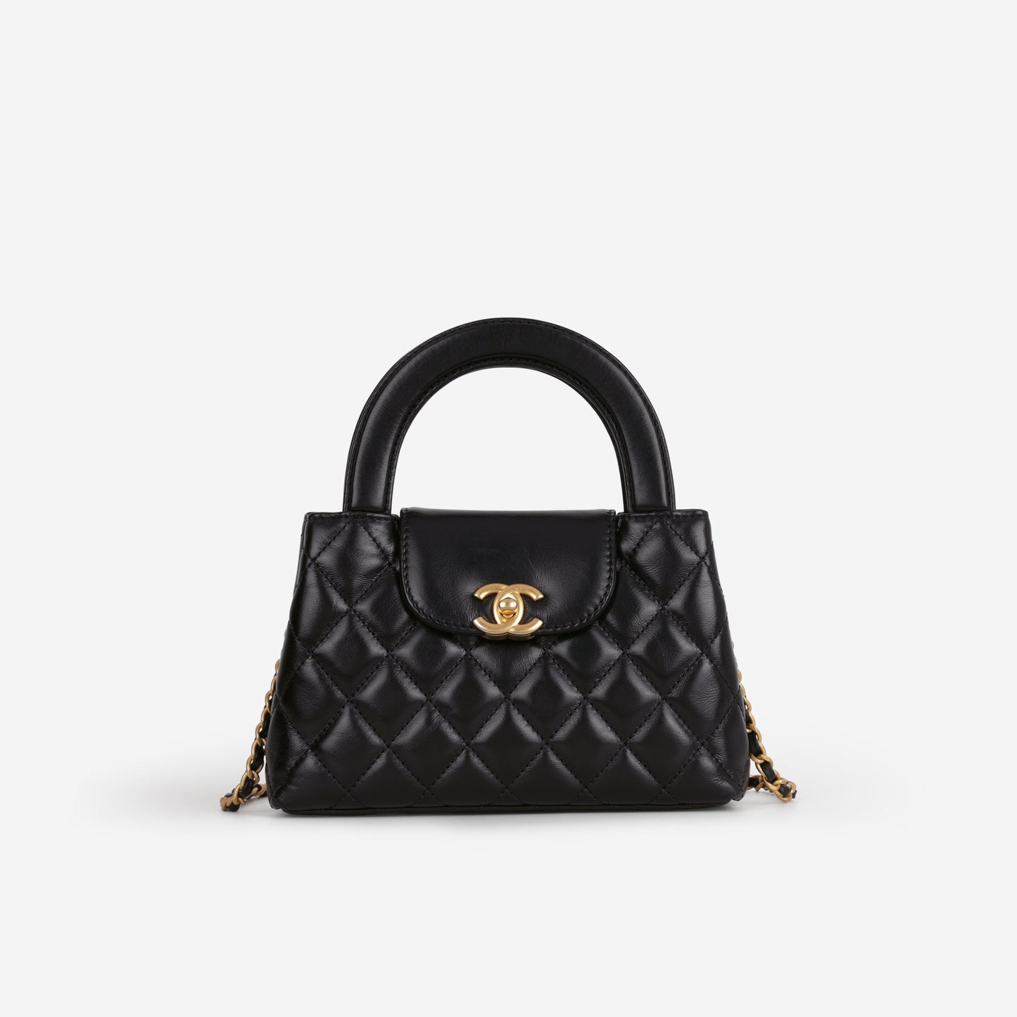 Chanel Small Kelly Re-Edition - Black Lambskin | Aged Gold Hardware