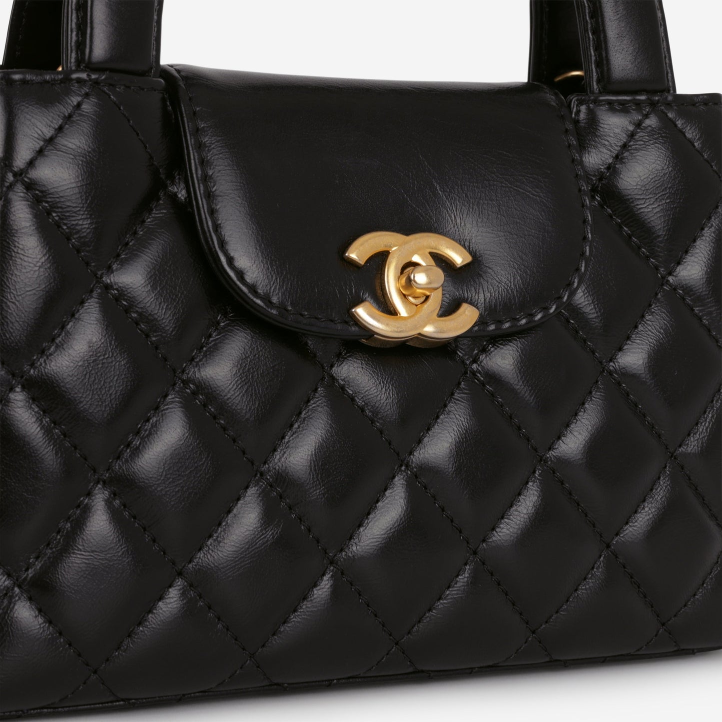 Chanel Small Kelly Re-Edition - Black Lambskin | Aged Gold Hardware