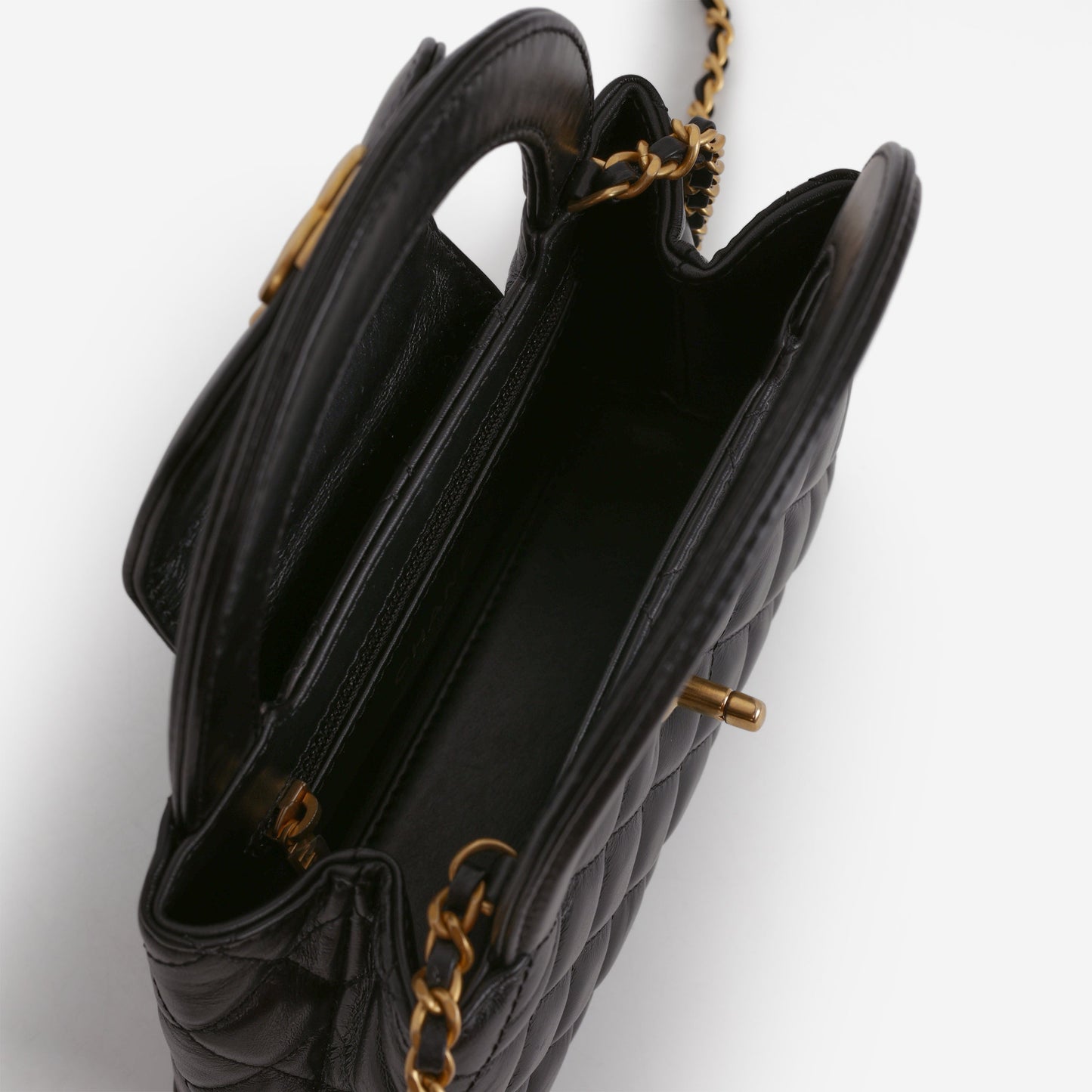 Chanel Small Kelly Re-Edition - Black Lambskin | Aged Gold Hardware