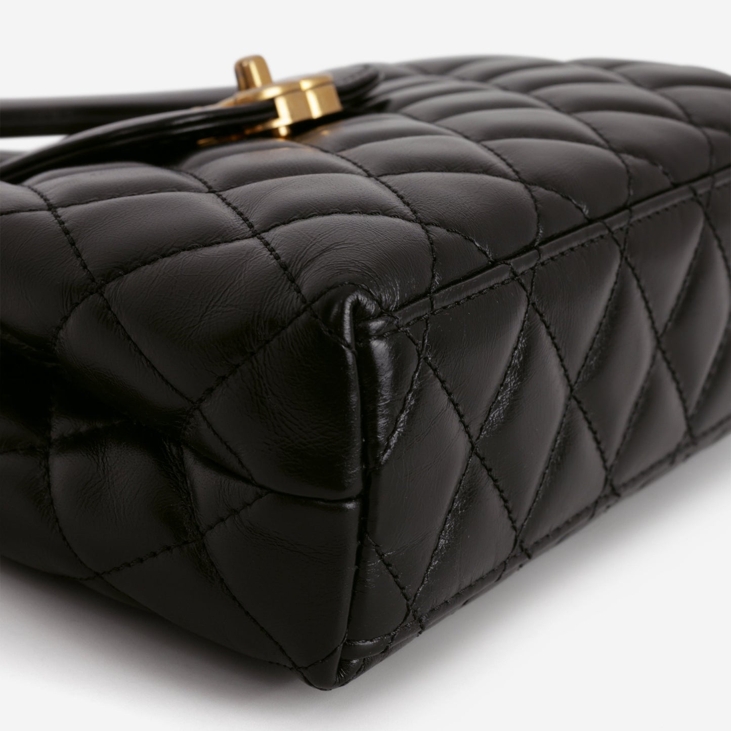 Chanel Small Kelly Re-Edition - Black Lambskin | Aged Gold Hardware