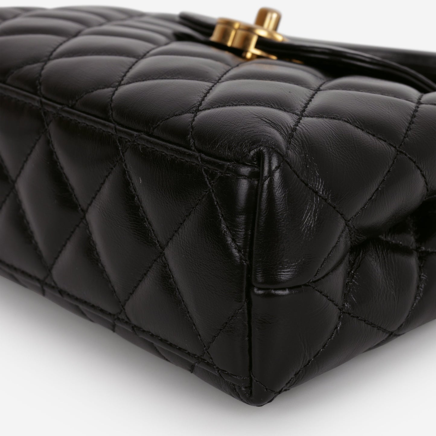 Chanel Small Kelly Re-Edition - Black Lambskin | Aged Gold Hardware