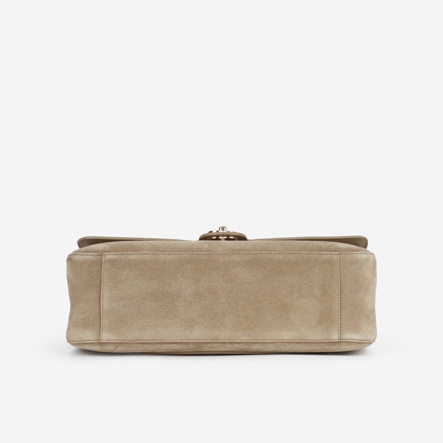 Chanel SS26 Maxi Flap Bag - Dark Beige Suede | Gold Hardware