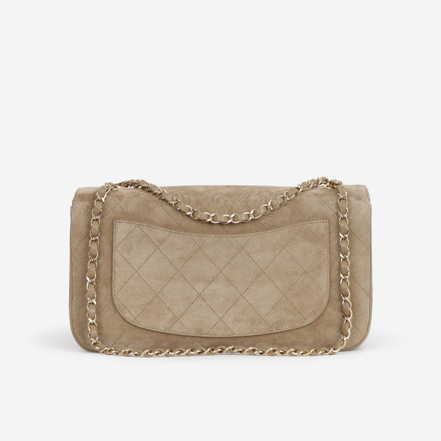 Chanel SS26 Maxi Flap Bag - Dark Beige Suede | Gold Hardware