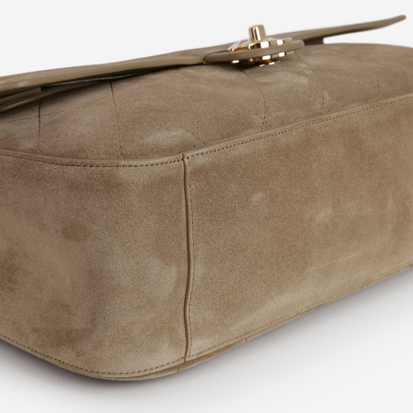 Chanel SS26 Maxi Flap Bag - Dark Beige Suede | Gold Hardware