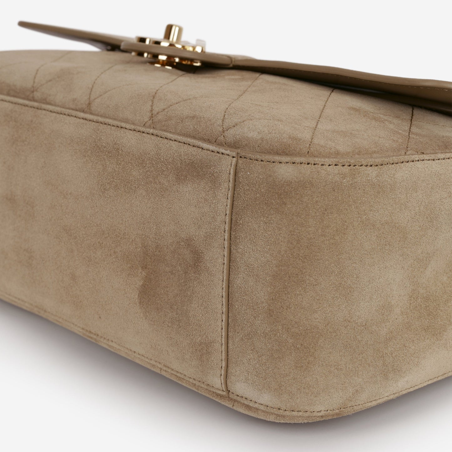 Chanel SS26 Maxi Flap Bag - Dark Beige Suede | Gold Hardware