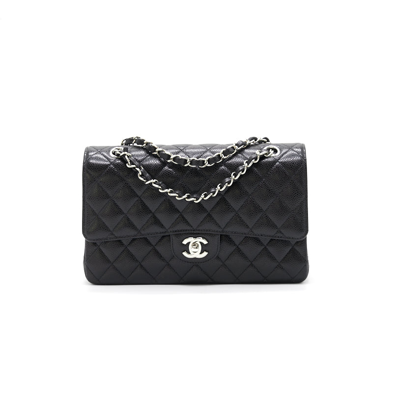 Chanel Medium 25cm Classical Double Flap Caviar Black SHW Year 2020 Shoulder Bag
