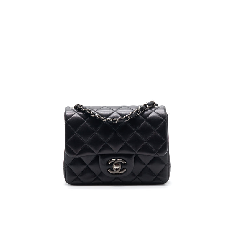 Chanel Quilted Lambskin Square Mini Black Handbag