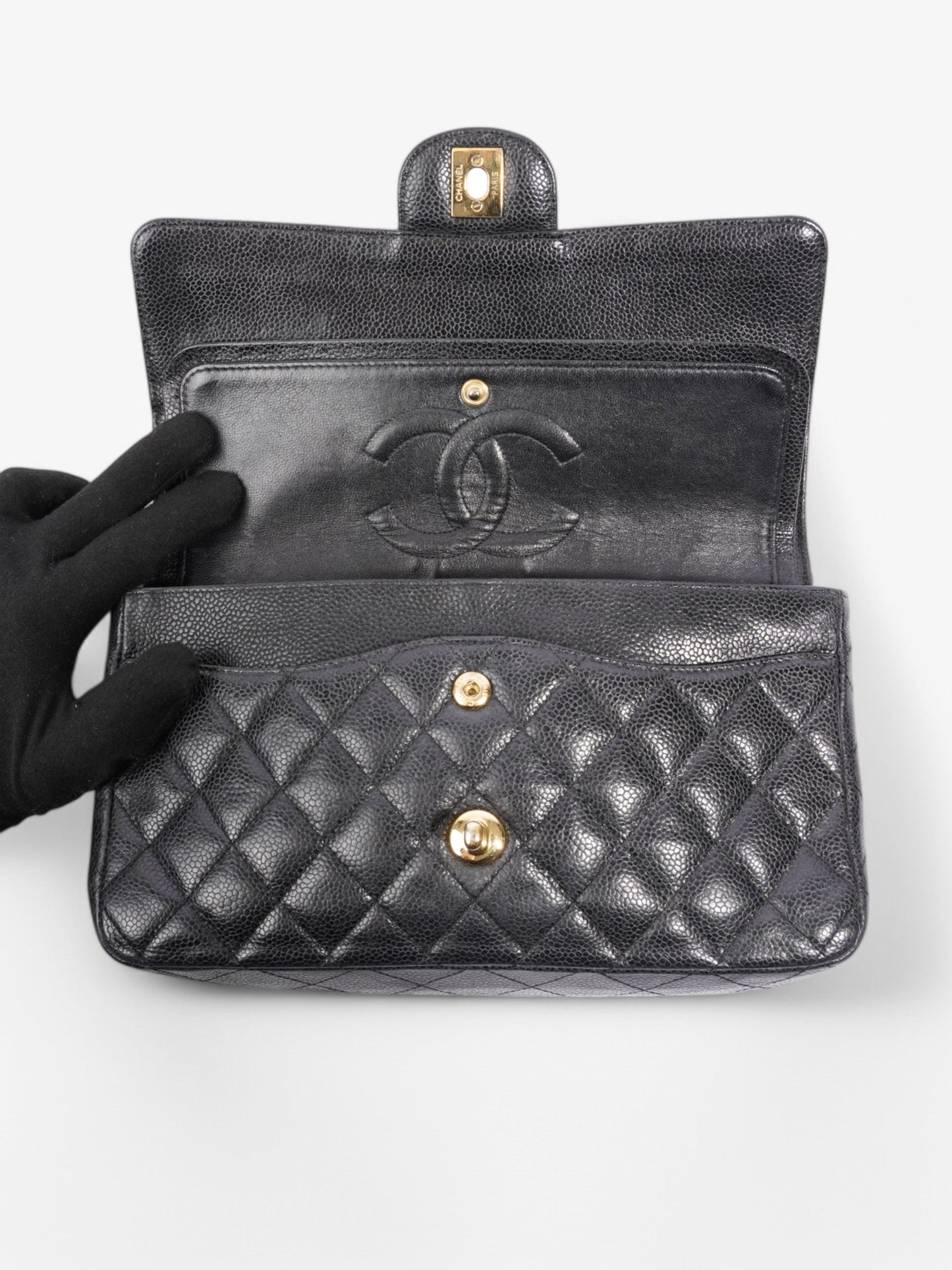 Chanel Classic Double Flap Black Caviar Leather Small