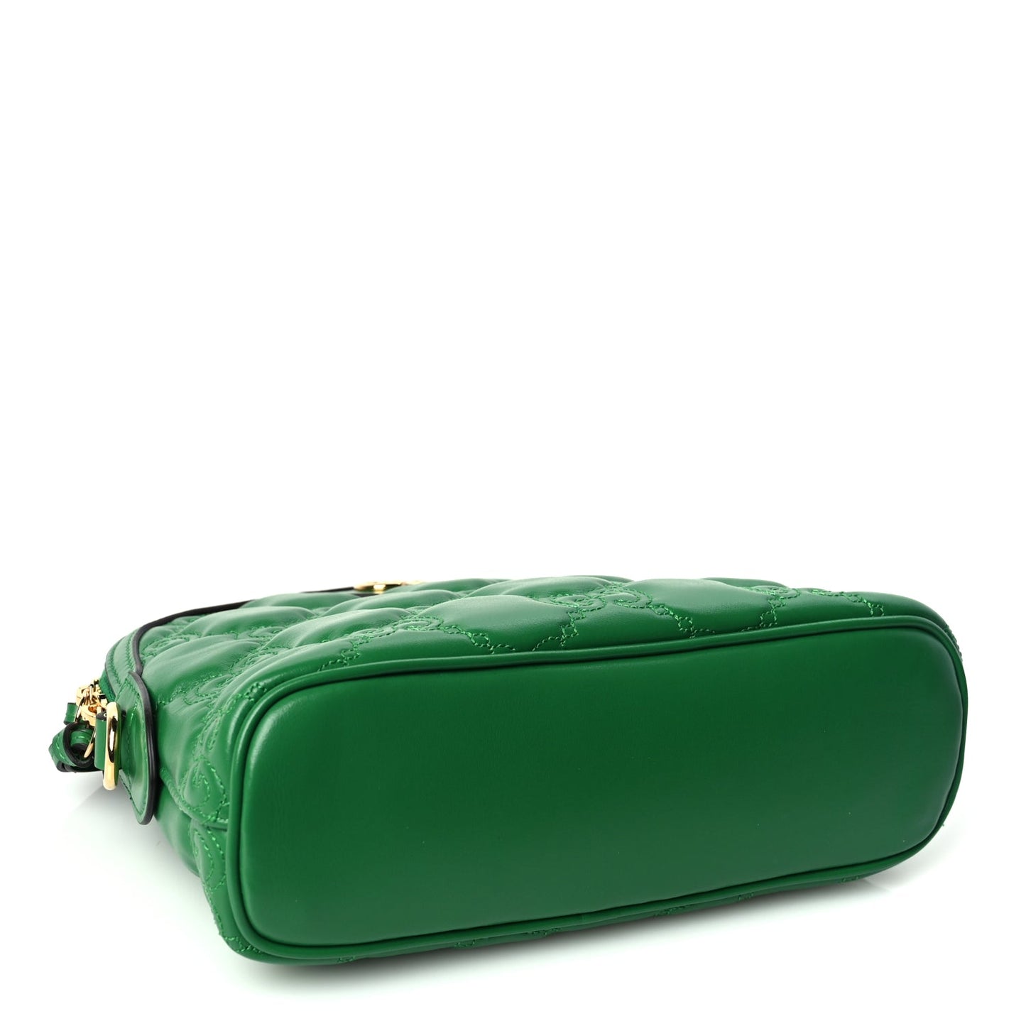 Gucci Calfskin GG Matelasse Small Dome Shoulder Bag Green Natural