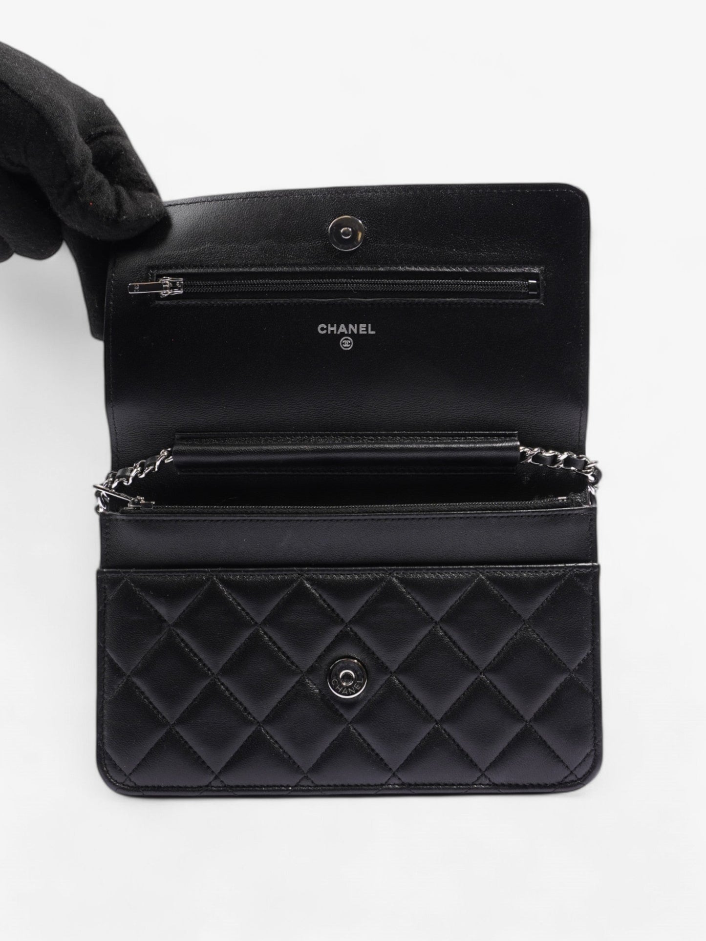 Chanel Wallet On Chain Black Lambskin Leather