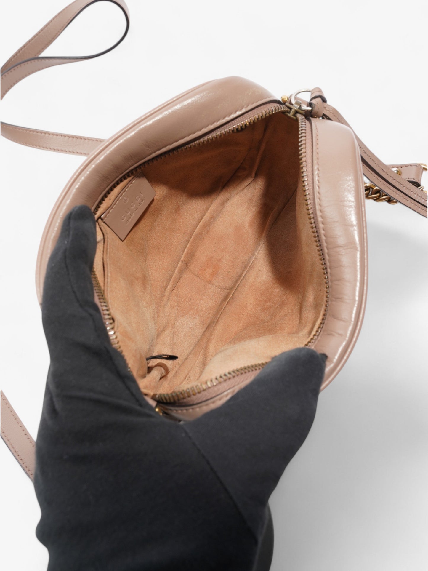 Gucci GG Marmont Dusty Pink Matelasse Leather Mini