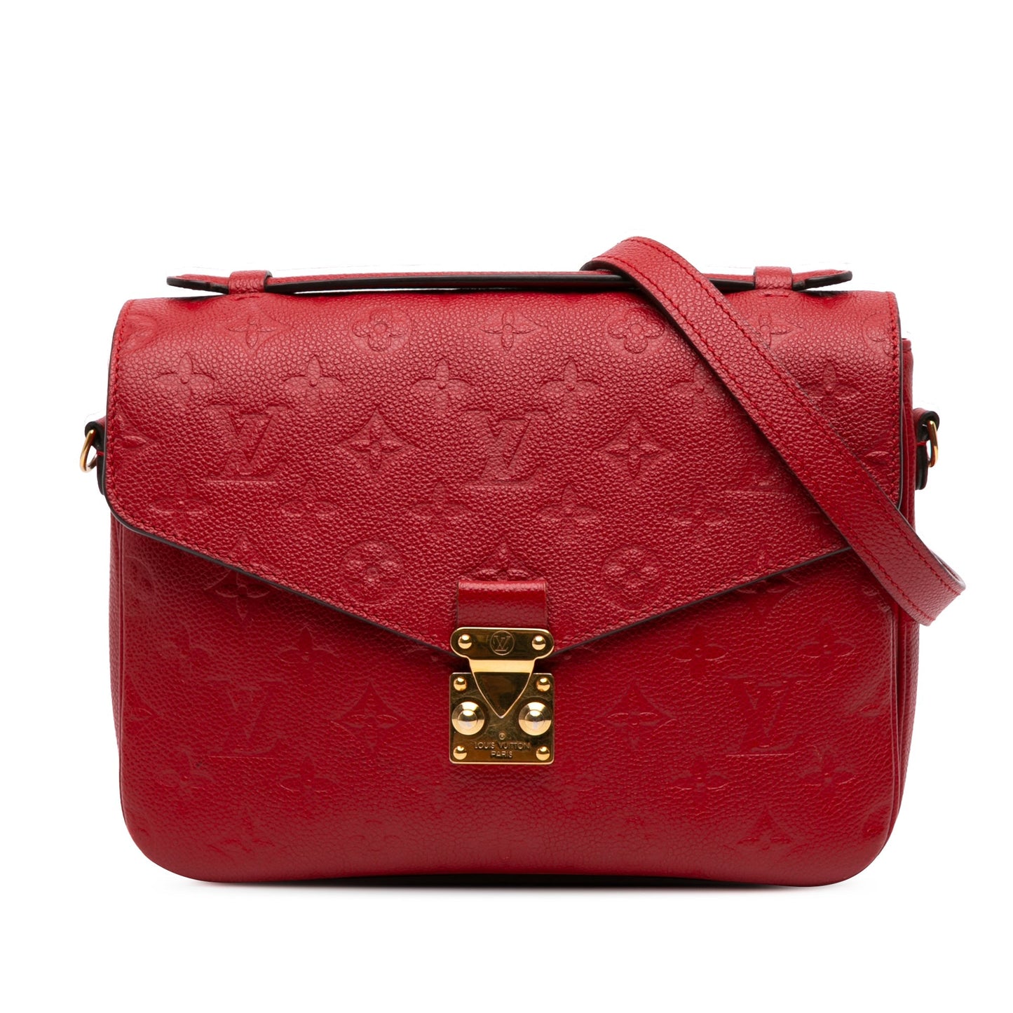 Red Louis Vuitton Monogram Empreinte Pochette Metis Satchel