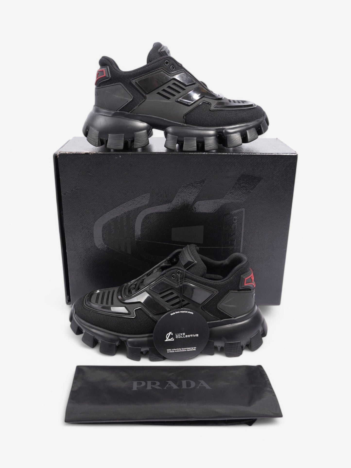 Prada Cloudbust Thunder  Black / Red Mesh EU 39 UK 6