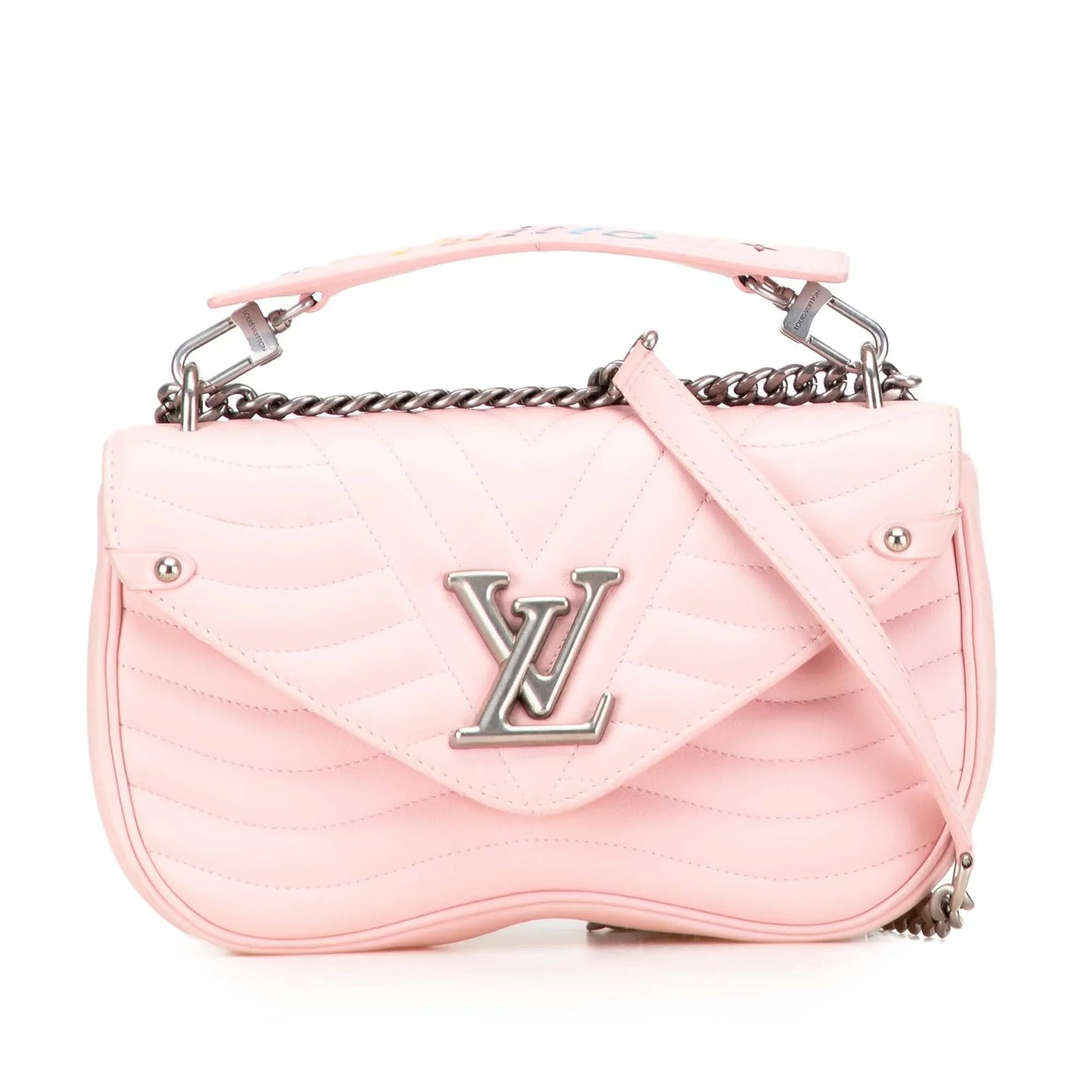 Pink Louis Vuitton New Wave Chain Bag MM Satchel