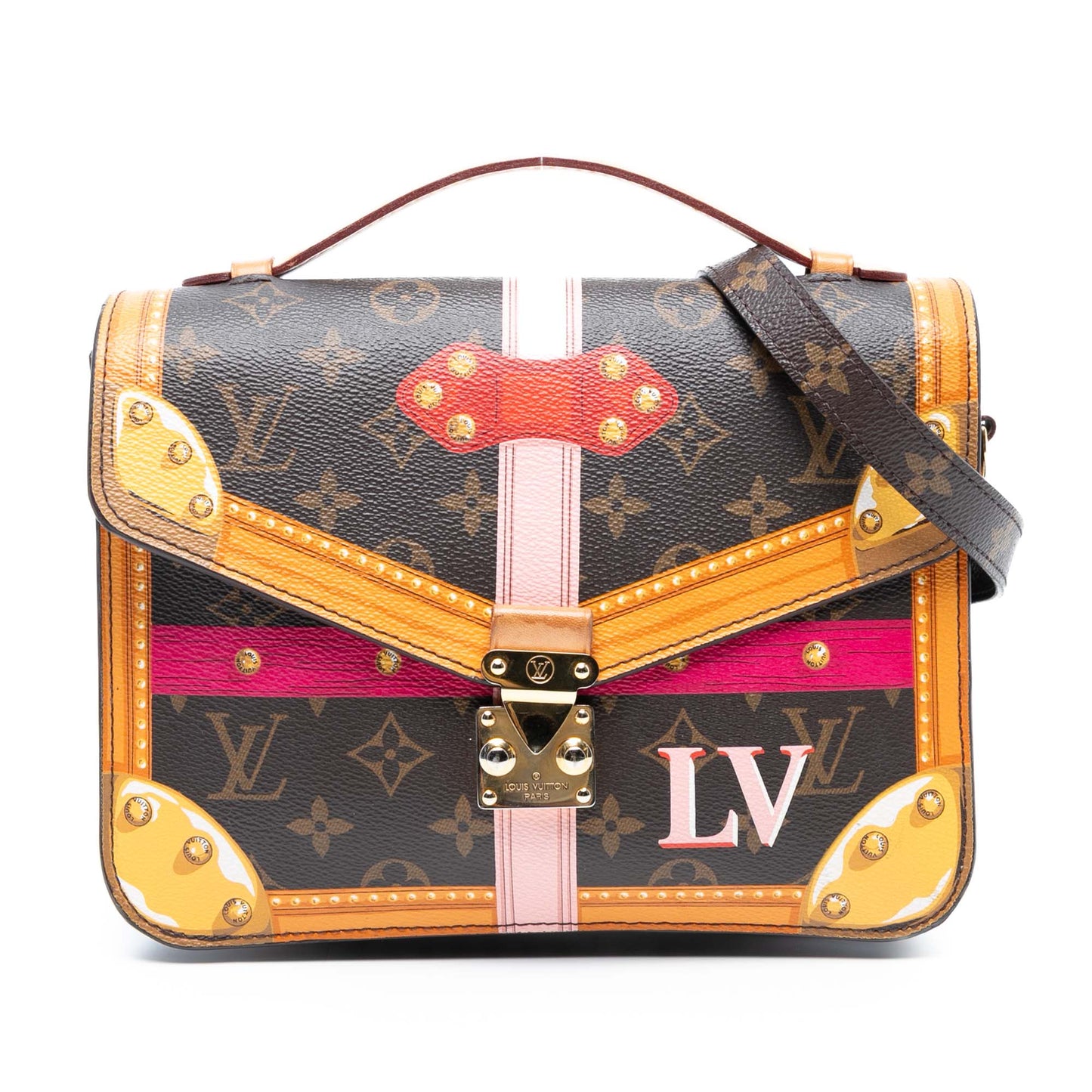 Brown Louis Vuitton Monogram Summer Trunk Pochette Metis Satchel