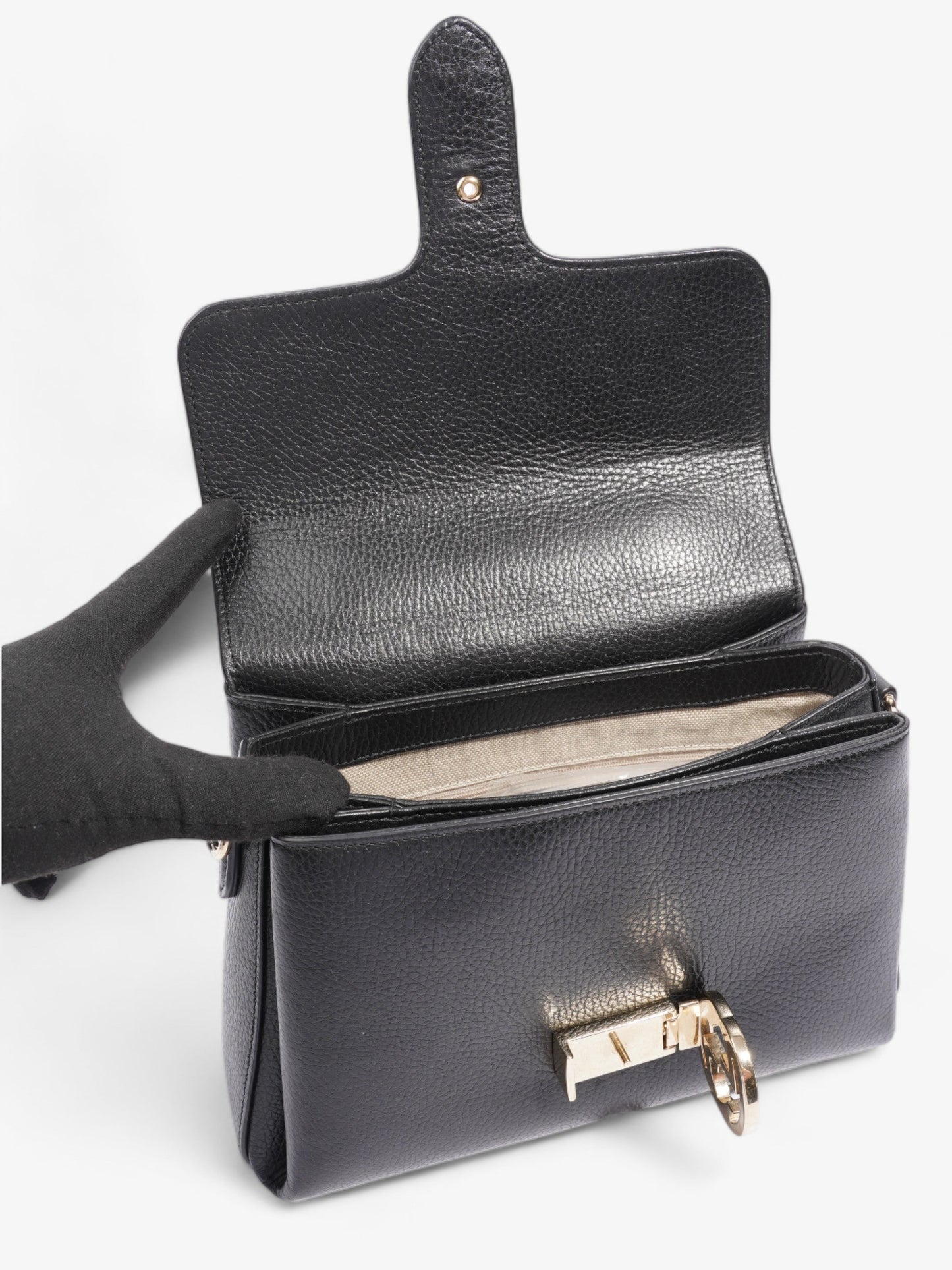 Gucci Interlocking G Shoulder Black Leather