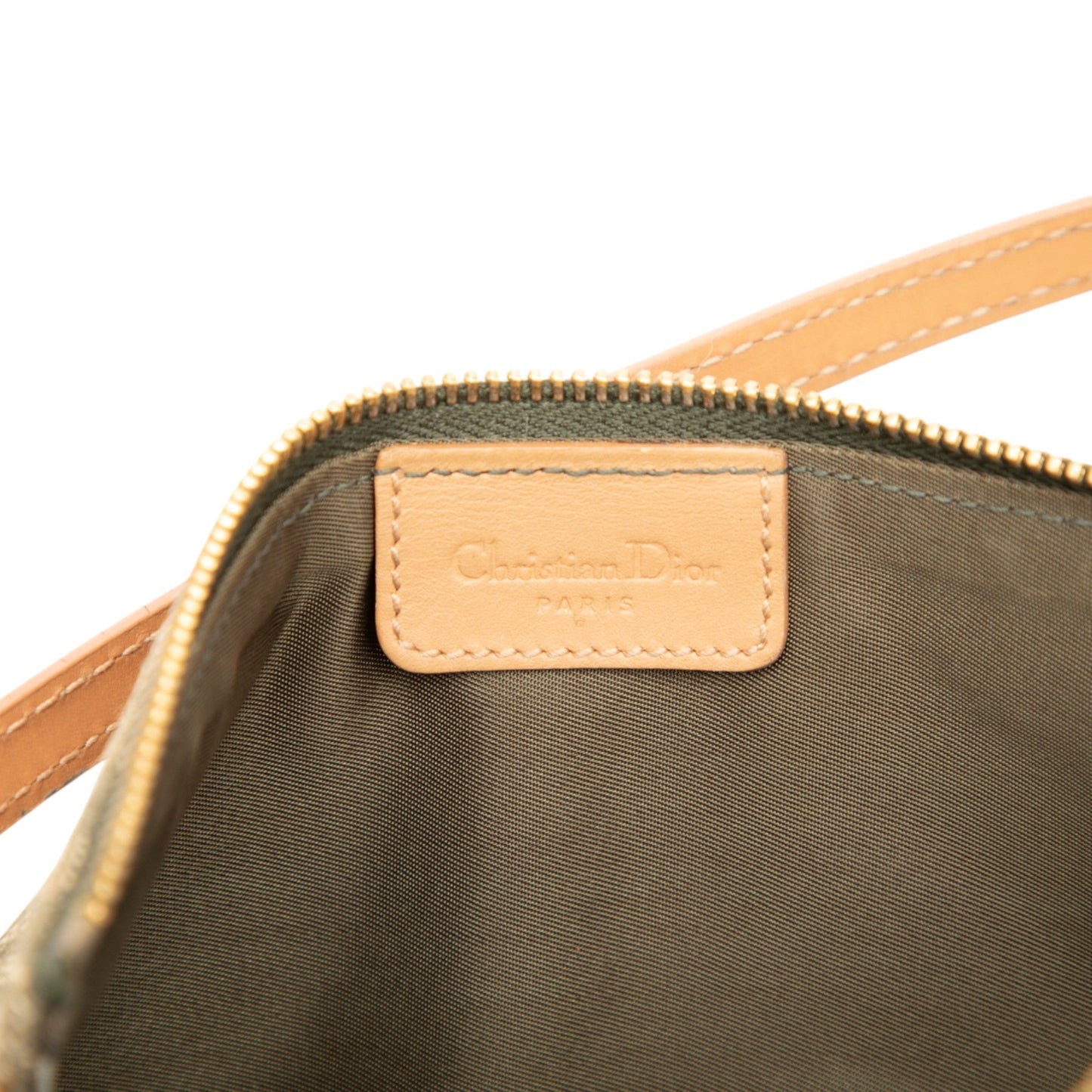Green Dior Mini Diorissimo Canvas Saddle Pochette Shoulder Bag