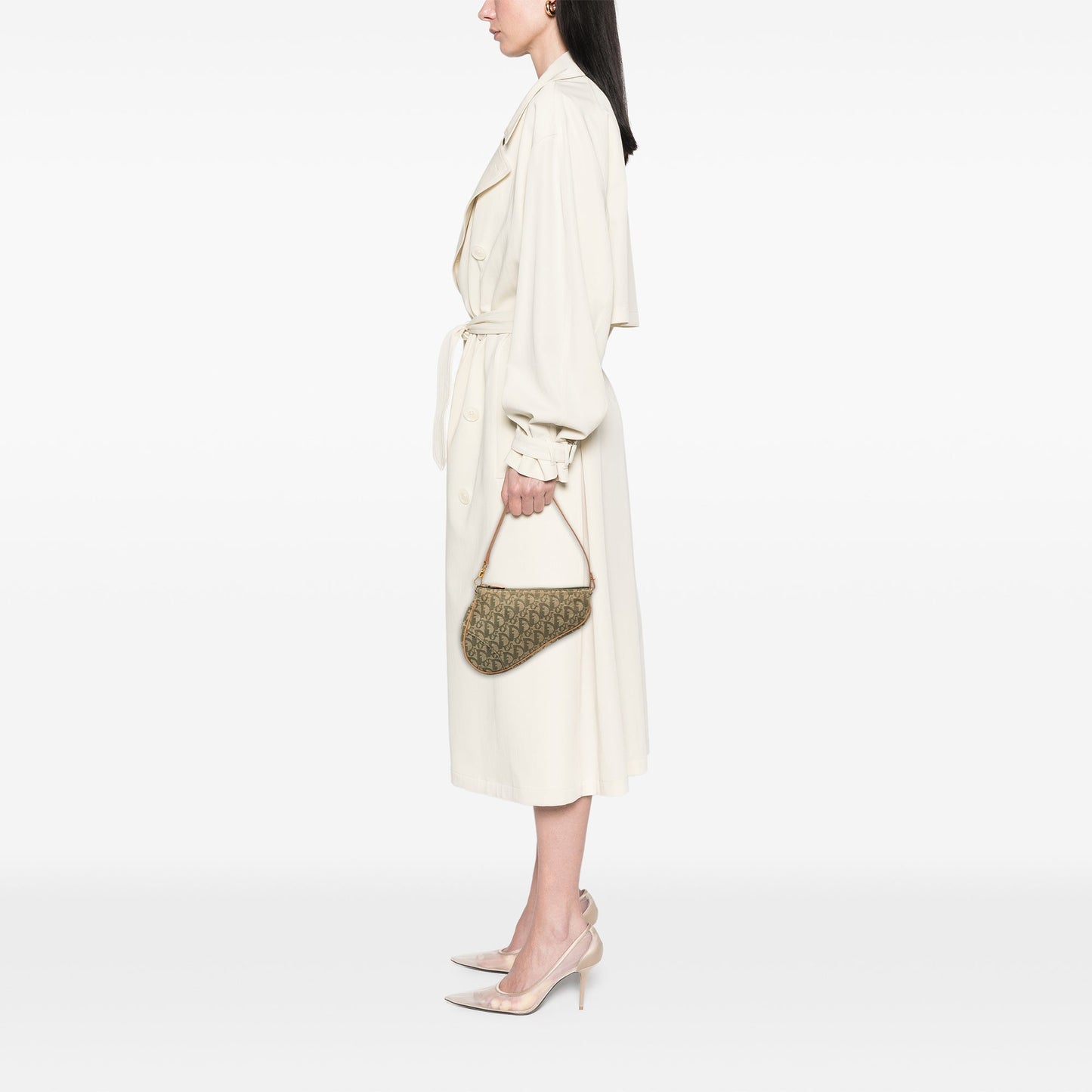 Green Dior Mini Diorissimo Canvas Saddle Pochette Shoulder Bag