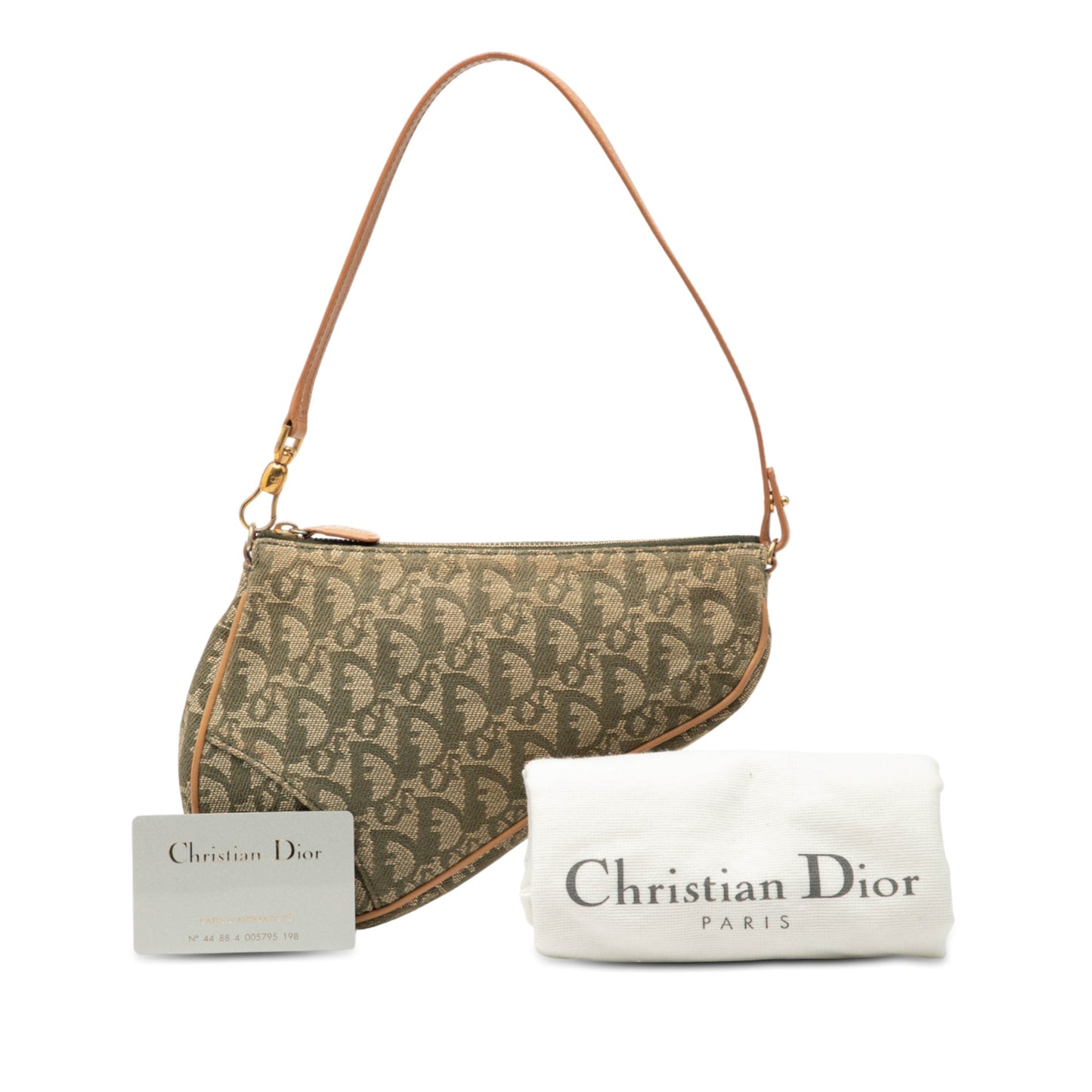 Green Dior Mini Diorissimo Canvas Saddle Pochette Shoulder Bag
