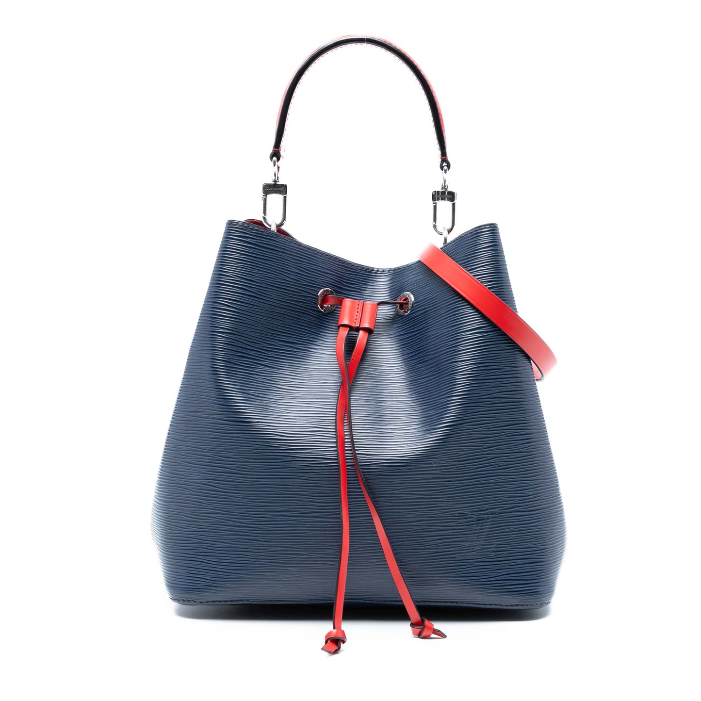 Navy Louis Vuitton Epi NeoNoe MM Bucket Bag