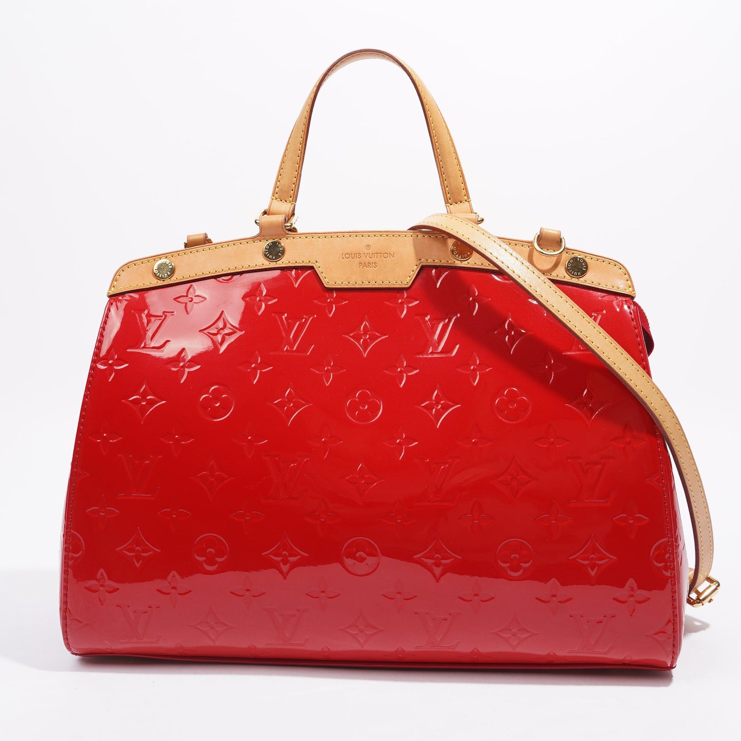 Louis Vuitton Brea MM Vernis Bag Red Vernis Leather MM